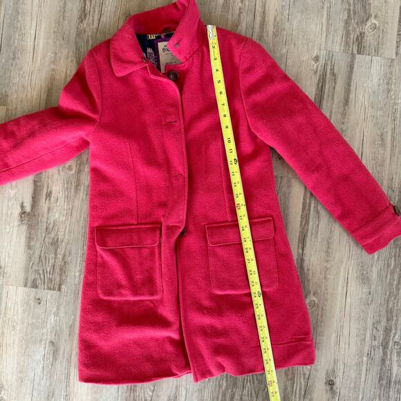 Mini Boden Girls Red Wool Coat with Quilted House Lining Size 11–12 Years Fall - Picture 7 of 10